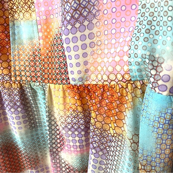 GUESS  Hi Low Chiffon Sweetheart Party Dress Pastels Demure SZ 12  EUC - Picture 9 of 11